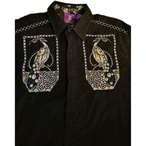 Jim Hendrix Authentic Purple Label Experience Shirt Size XXL Embroidery Peacock